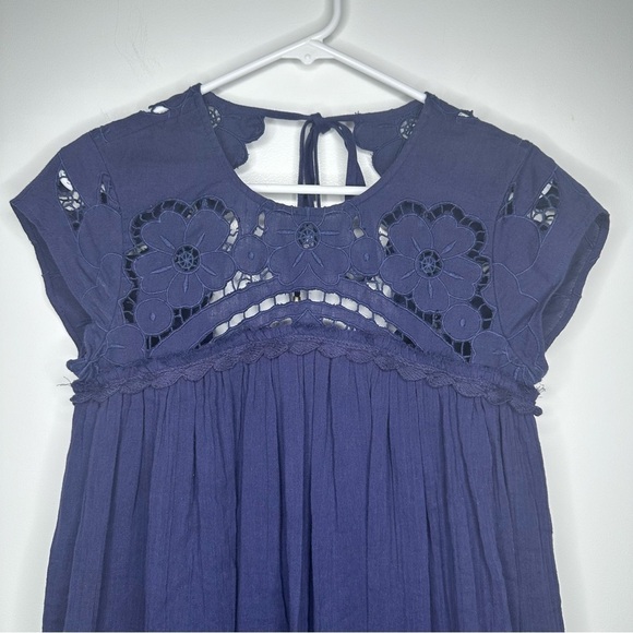 NWT FREE PEOPLE Cutwork Tee Maxi Dress In Evening Eclipse Size XS - Picture 5 of 10